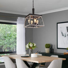 Load image into Gallery viewer, 4 Light Farmhouse Vintage Chandelier White Oak Finish