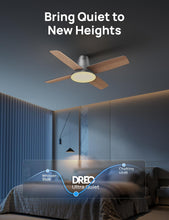 Load image into Gallery viewer, Smart Ceiling Fan 44 Inch Silver With Dimmable LED Light