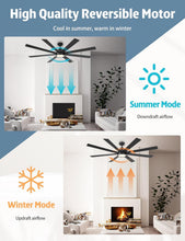 Load image into Gallery viewer, 62 Inch Ceiling Fan With Remote Matte Black Wood Finish