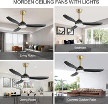 Load image into Gallery viewer, 52 Inch Quiet Dc Motor Ceiling Fan With Lights Remote